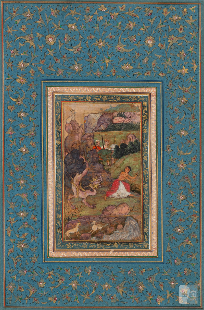 Young Woman chased by a Dragon, India, circa 1590-1610 - 图1